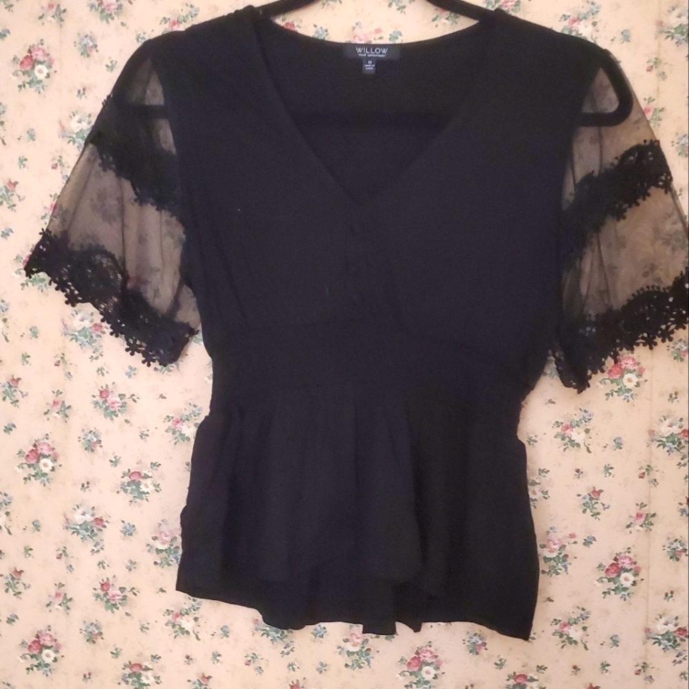 Willow sheer sleeve with applique